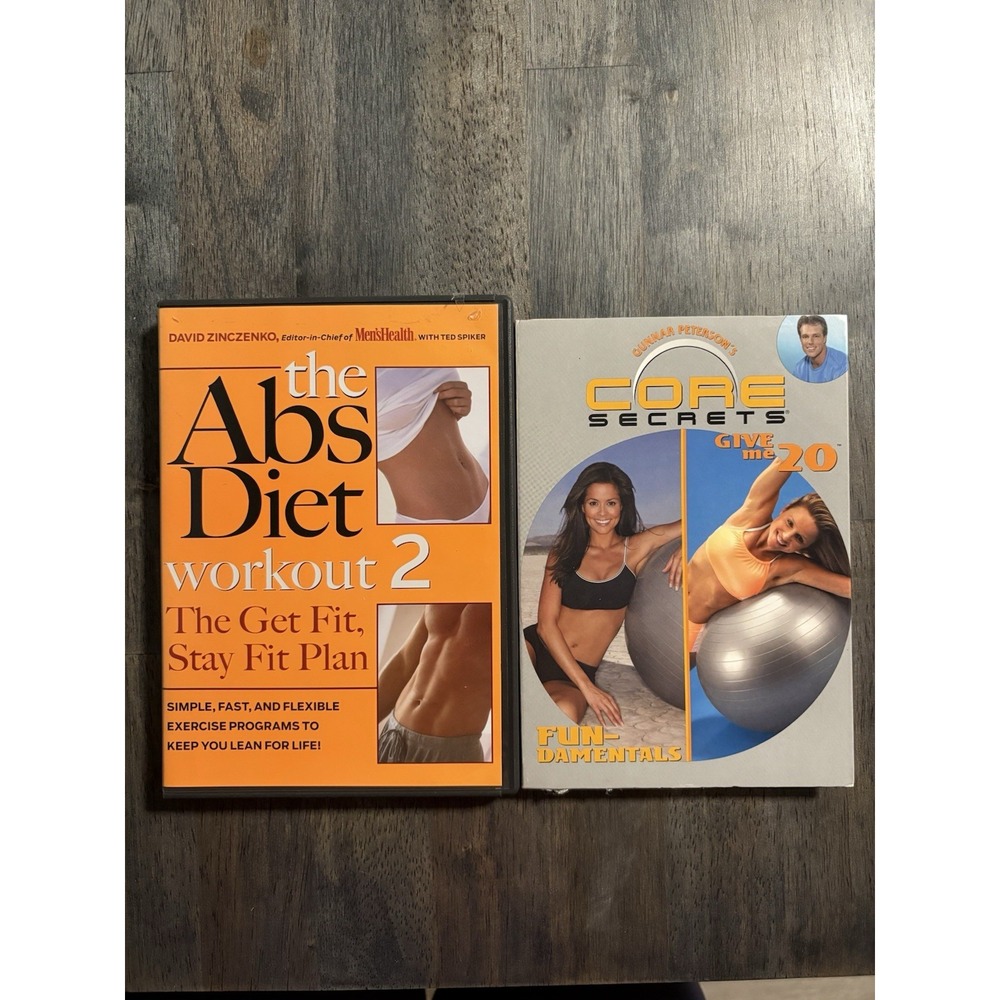 The Abs Diet Workout 2 & Core Secrets Give Me 20 Fundamentals DVDs Vtg‎